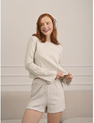 Женская пижама из трикотажа пуантель с вышивкой (Арт. 5257TQP)